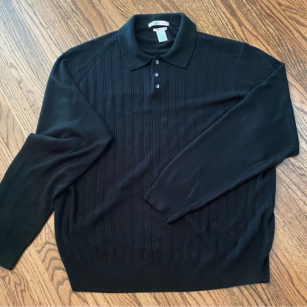 Black Long Sleeve Polo